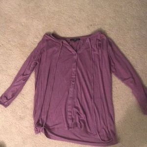 Purple half button mid sleeve shirt